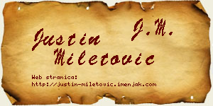 Justin Miletović vizit kartica